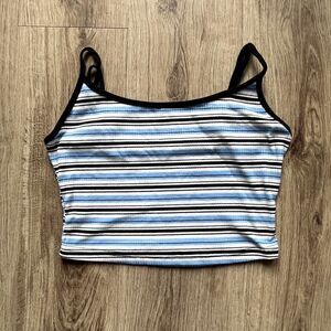 Shein Women's multi Blue striped halter crop top Size Medium